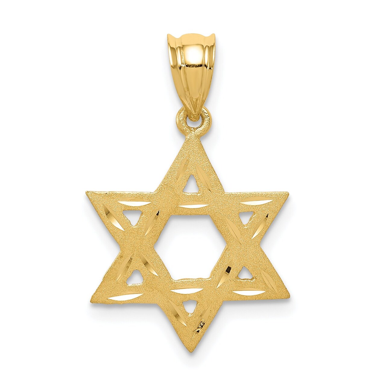 14K Yellow Gold Star of David Charm Jewelry FindingKing 24mm x 16mm